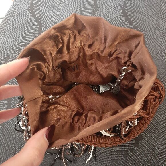 Zara Nwot Beaded And Fringed Mini Bucket Bag - Picture 7 of 15